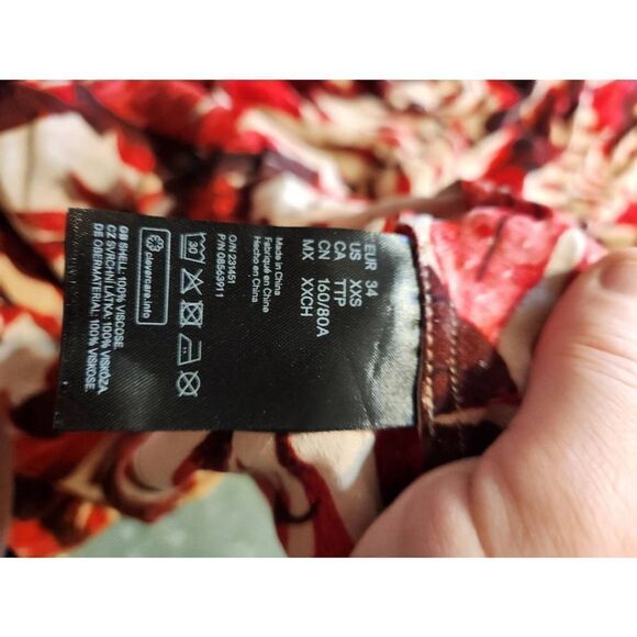 NWT Johanna Ortiz X H&M Flounced Leaf Printed Mini Dress Size XXS - Picture 3 of 6